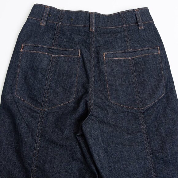 Anthropologie Maeve The Delaney Clean Seamed High Rise Wide Leg Jeans Dark Wash - Picture 10 of 14